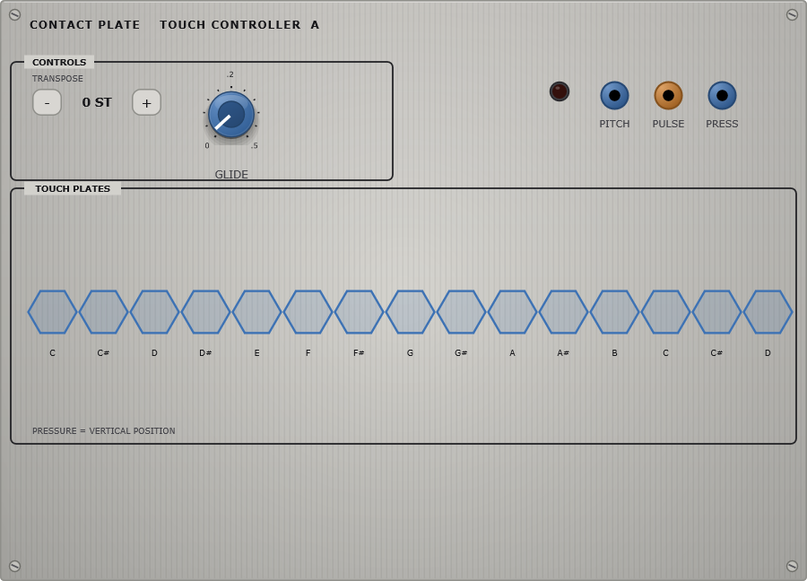 The Contact Plate panel - touch controller