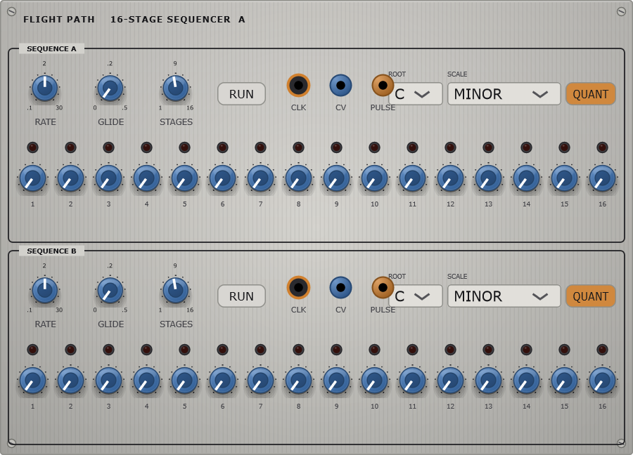 The Flight Path panel - 16-stage sequencer